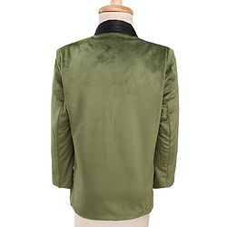 Babyhug Velour Woven Full Sleeves 3 Piece Party Suit With Bow - Olive Green