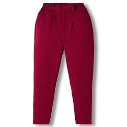 Babyhug Knit Full Sleeves 3 Piece Party Suit With Bow - Maroon