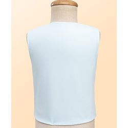 Babyhug Woven Full Sleeves Solid Color 3 Piece Party Suits with Bow - Aqua Blue