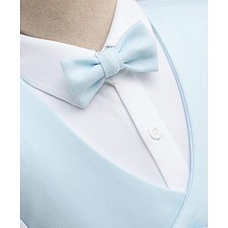 Babyhug Woven Full Sleeves Solid Color 3 Piece Party Suits with Bow - Aqua Blue