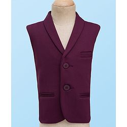 Babyhug Woven Full Sleeves 3 Piece Party Suit With Star Print & Bow - Wine