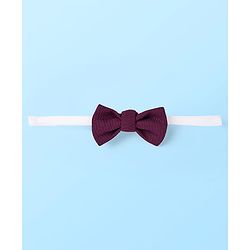 Babyhug Woven Full Sleeves 3 Piece Party Suit With Star Print & Bow - Wine