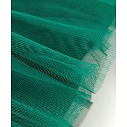 Babyhug Woven Frill Sleeves Mesh Party Dress With Sequin Detailing & Bow Applique - Green