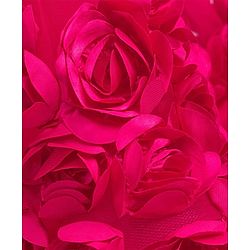 Babyhug 5 Layers Mesh Sleeveless Party Gown With 3D Flower Detailing & Bow Applique With Yoke Pleating - Red
