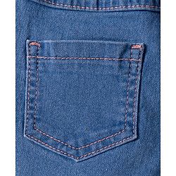 Babyhug Denim Mid Thigh Short With Butterfly Embriodery - Blue