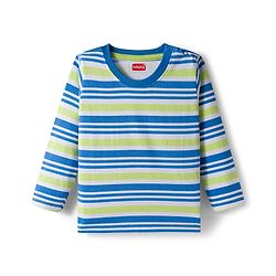 Babyhug 100% Cotton Knit Full Sleeves T-Shirts with Bear Print & Stripes Pack of 3 - Multicolor