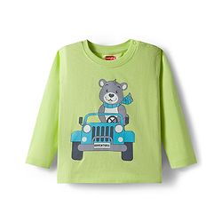 Babyhug 100% Cotton Knit Full Sleeves T-Shirts with Bear Print & Stripes Pack of 3 - Multicolor