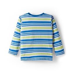 Babyhug 100% Cotton Knit Full Sleeves T-Shirts with Bear Print & Stripes Pack of 3 - Multicolor