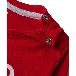 Babyhug 100% Cotton Knit Full Sleeves T-Shirt with Text Graphic - Red