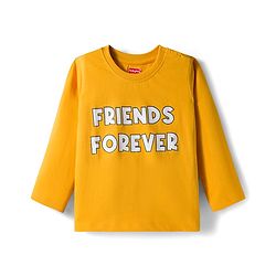 Babyhug 100% Cotton Knit Full Sleeves T-Shirts with Fox Graphic & Stripes Pack of 3 - Red Yellow & Light Blue