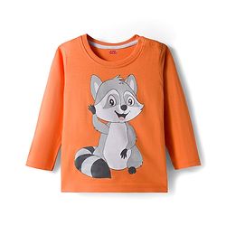 Babyhug 100% Cotton Knit Full Sleeves T-Shirts with Animal Graphics Pack of 3 - Navy Blue Lime Green & Coral