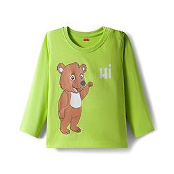 Babyhug 100% Cotton Knit Full Sleeves T-Shirts with Animal Graphics Pack of 3 - Navy Blue Lime Green & Coral