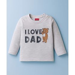 Babyhug Single Jersey Knit Full Sleeves T-Shirt with Bear Graphic - Grey