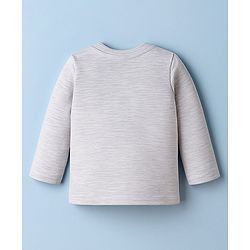 Babyhug Single Jersey Knit Full Sleeves T-Shirt with Bear Graphic - Grey
