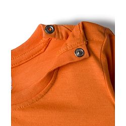 Babyhug 100% Cotton Knit Full Sleeves T-Shirt with Text Graphic - Orange