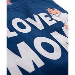 Babyhug 100% Cotton Knit Full Sleeves T-Shirt with Text Graphic - Navy Blue