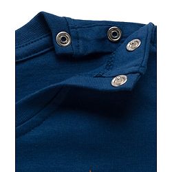 Babyhug 100% Cotton Knit Full Sleeves T-Shirt with Text Graphic - Navy Blue