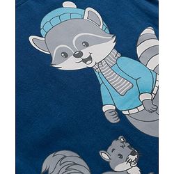 Babyhug 100% Cotton Knit Full Sleeves T-Shirt with Squirrel Graphic - Navy Blue