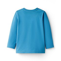 Babyhug 100% Cotton Knit Full Sleeves T-Shirt with Squirrel Graphic - Light Blue