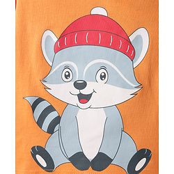 Babyhug 100% Cotton Knit Full Sleeves T-Shirt with Squirrel Graphic - Orange
