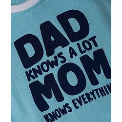 Babyhug 100% Cotton Knit Full Sleeves T-Shirt with Text Graphic - Light Blue