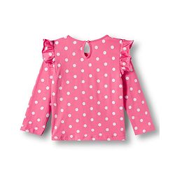 Babyhug 100% Cotton Knit Full Sleeves T-Shirts with Frill Detailing Floral Polka Dots & Text Print Pack of 3 - Yellow Navy Blue & Pink