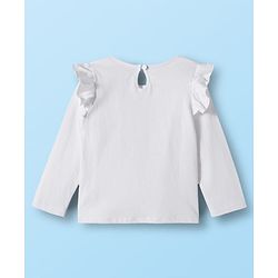 Babyhug 100% Cotton Knit Full Sleeves T-Shirts with Frill Detailing Polka Dots & Floral Print Pack of 3 - Red Yellow & White