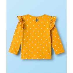 Babyhug 100% Cotton Knit Full Sleeves T-Shirts with Frill Detailing Polka Dots & Floral Print Pack of 3 - Red Yellow & White