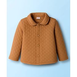 Babyhug Single Jersey Knit Full Sleeves Solid Color Shirt & Joggers Set with Inner Tee - Brown