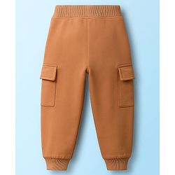 Babyhug Single Jersey Knit Full Sleeves Solid Color Shirt & Joggers Set with Inner Tee - Brown
