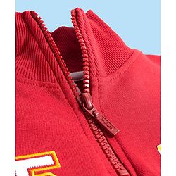 Babyhug Terry Knit Full Sleeves T-Shirt & Lounge Pant Set with Text Print - Maroon