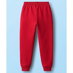 Babyhug Terry Knit Full Sleeves T-Shirt & Lounge Pant Set with Text Print - Maroon