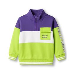 Babyhug Terry Knit Full Sleeves T-Shirt & Lounge Pant Set With Text Print - Lime Green & Purple