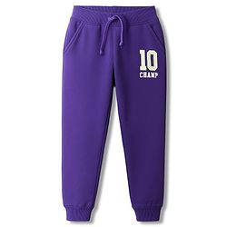 Babyhug Terry Knit Full Sleeves T-Shirt & Lounge Pant Set With Text Print - Lime Green & Purple