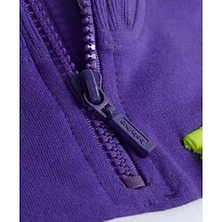 Babyhug Terry Knit Full Sleeves T-Shirt & Lounge Pant Set With Text Print - Lime Green & Purple