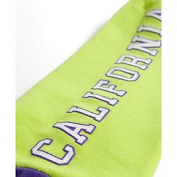 Babyhug Terry Knit Full Sleeves T-Shirt & Lounge Pant Set With Text Print - Lime Green & Purple
