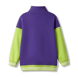 Babyhug Terry Knit Full Sleeves T-Shirt & Lounge Pant Set With Text Print - Lime Green & Purple