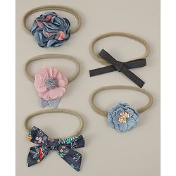 Babyhug Headband with Bow & Floral Applique Pack of 5 - Multicolor