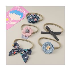 Babyhug Headband with Bow & Floral Applique Pack of 5 - Multicolor