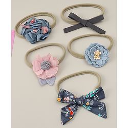 Babyhug Headband with Bow & Floral Applique Pack of 5 - Multicolor