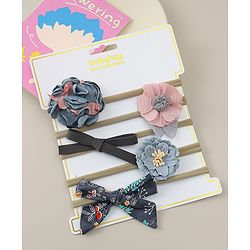 Babyhug Headband with Bow & Floral Applique Pack of 5 - Multicolor