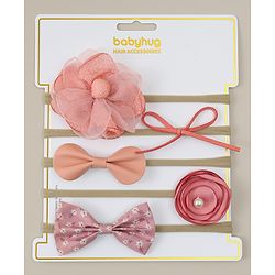Babyhug Headband with Bow & Floral Applique Pack of 5 - Multicolor