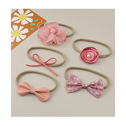 Babyhug Headband with Bow & Floral Applique Pack of 5 - Multicolor