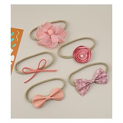 Babyhug Headband with Bow & Floral Applique Pack of 5 - Multicolor