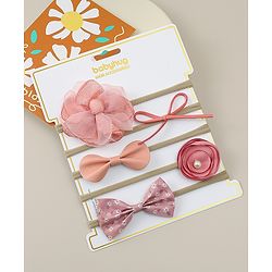 Babyhug Headband with Bow & Floral Applique Pack of 5 - Multicolor