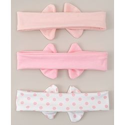 Babyhug Headbands With Bow Applique Pack of 3 - Pink & White