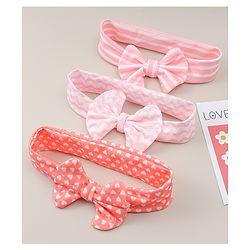 Babyhug Headbands With Bow Applique Pack Of 3 - Multicolour