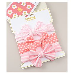 Babyhug Headbands With Bow Applique Pack Of 3 - Multicolour