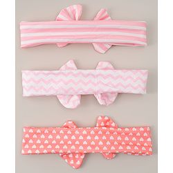 Babyhug Headbands With Bow Applique Pack Of 3 - Multicolour