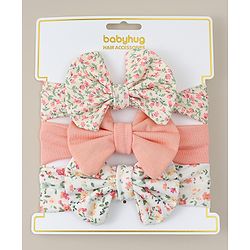 Babyhug Headbands With Bow Applique Pack of 3 - Multicolor